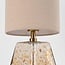 Lampe de table Irsa à abat-jour en lin et verre ambré