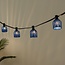 Prikkabel set inclusief kappen in donkerblauwe rotanlook, verkrijgbaar met verschillende LED lampen