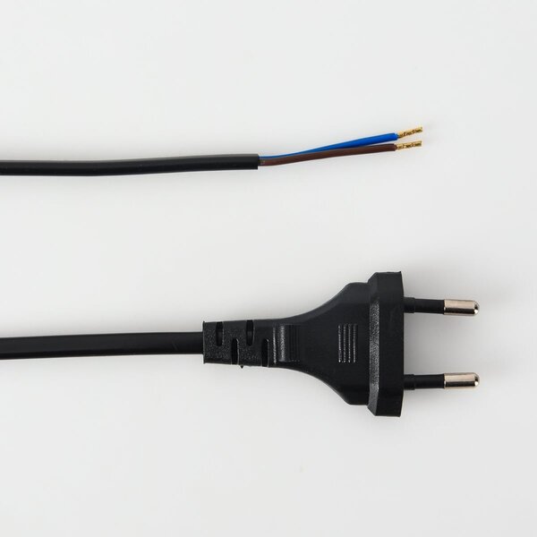 Câble de connexion avec fiche euro noire, 2 mètres - 2 x 0,75 mm