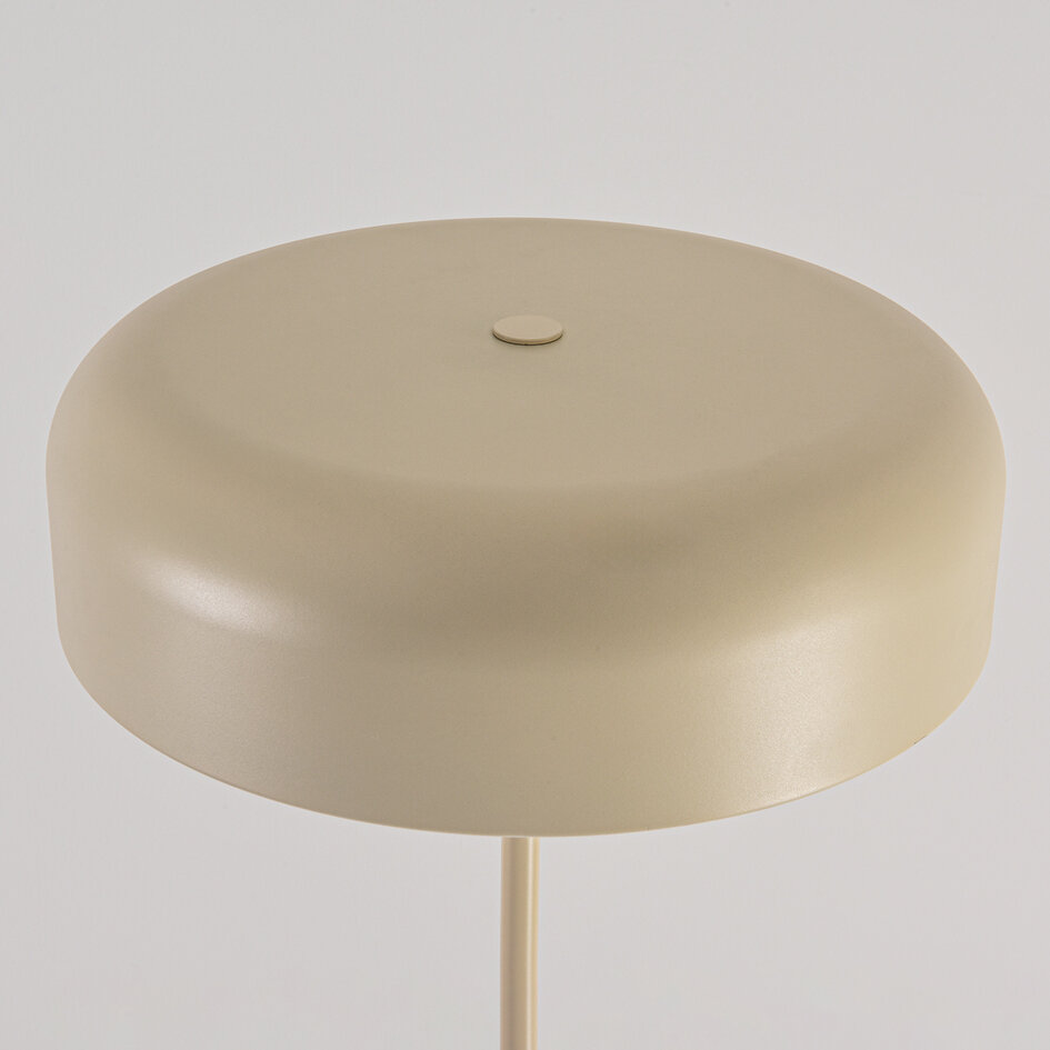 Lampadaire Arlie avec pied aspect travertin - beige