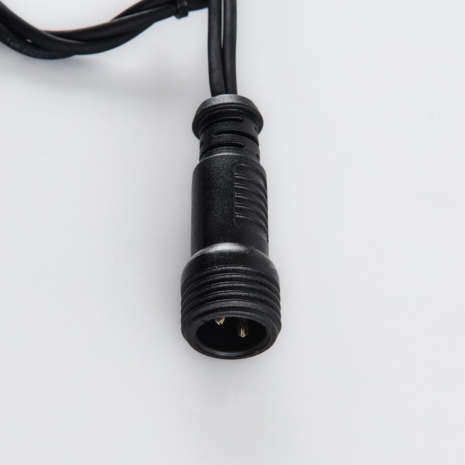 Rideau lumineux raccordable noir | 2 m | 300 LED | 2200K scintillant | caoutchouc