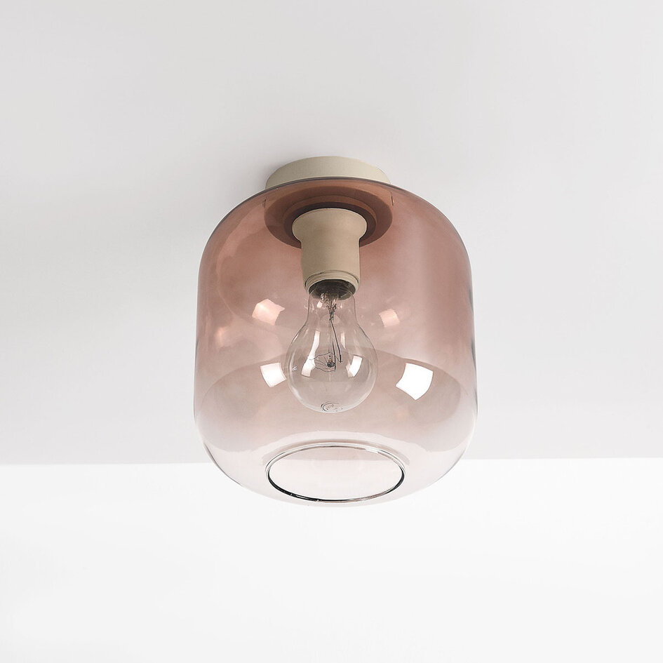 Plafonnier Soli beige avec verre ombré