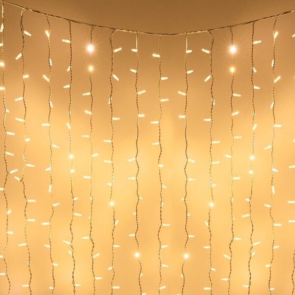 Rideau lumineux reliable blanc | à partir de 2 mètres | 300 LEDs | 2200K extra blanc chaud | caoutchouc