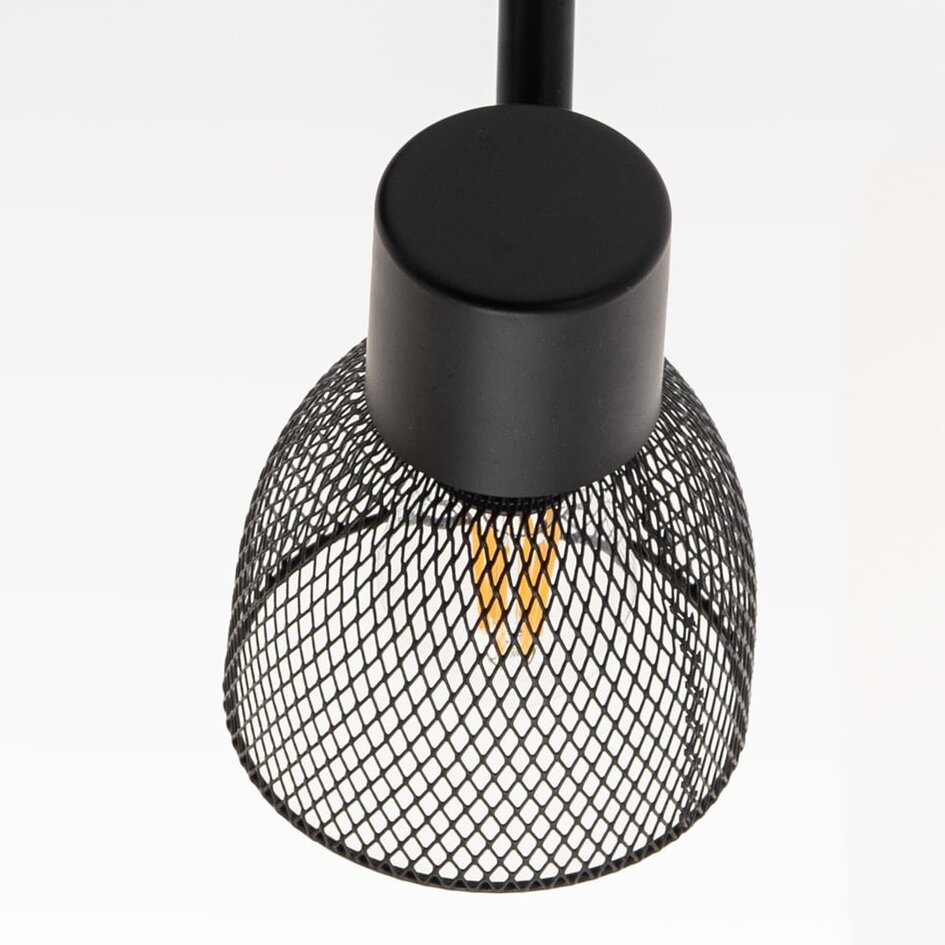 Plafonnier moderne Meshki 2 lumières noir à finition en maille