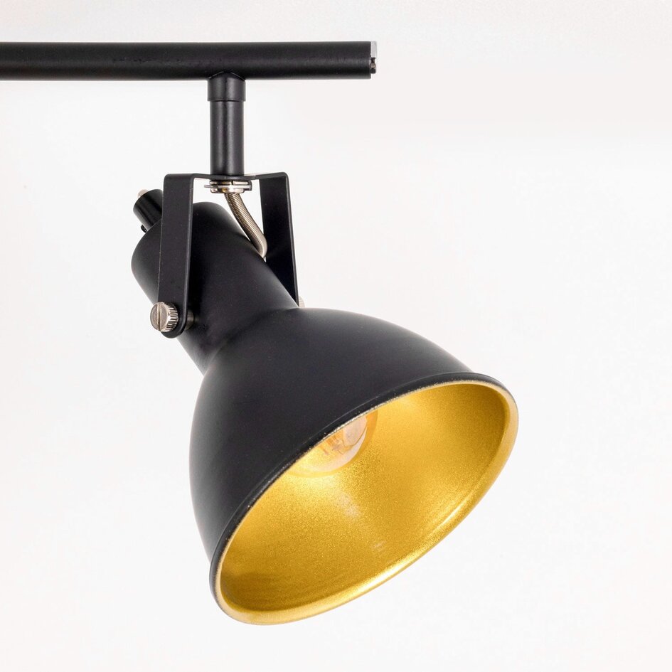 Plafonnier design noir avec or à 3 lumières - Alexis