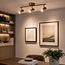 Plafonnier barre argent antique 3 spots LED - Zane