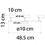Plafonnier barre argent antique 3 spots LED - Zane