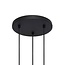 Suspension moderne noire mate avec verre ambré 3 lumières - Scott