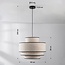 Suspension Zenza avec abat-jour en tissu naturel à 3 couches