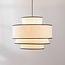 Suspension Zenza avec abat-jour en tissu naturel à 3 couches