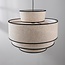Suspension Zenza avec abat-jour en tissu naturel à 3 couches