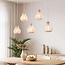Lampe suspendue Japandi Senji - 5-light sand taupe with linen shades