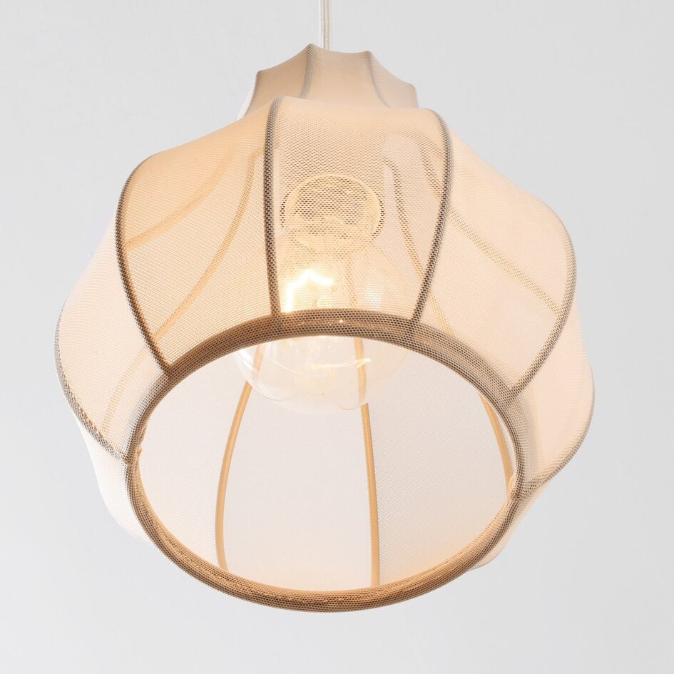 Lampe suspendue Japandi Senji - 5-light sand taupe with linen shades