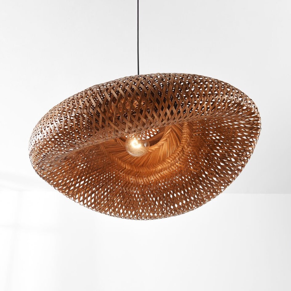 Lampe suspendue en bambou avec abat-jour tressé à la main Ø68 cm - Trama