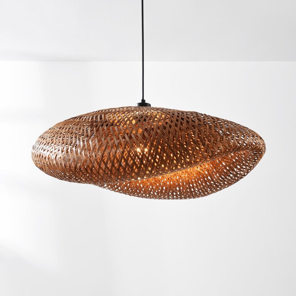 Lampe suspendue en bambou avec abat-jour tressé à la main Ø68 cm - Trama