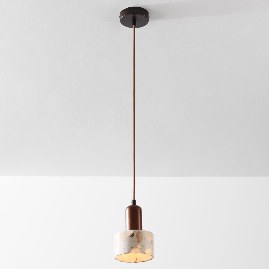 Suspension Lito avec effet terrazzo et bois