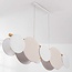 Suspension à 5 lumières Zenner – lin naturel avec accents bois et blancs