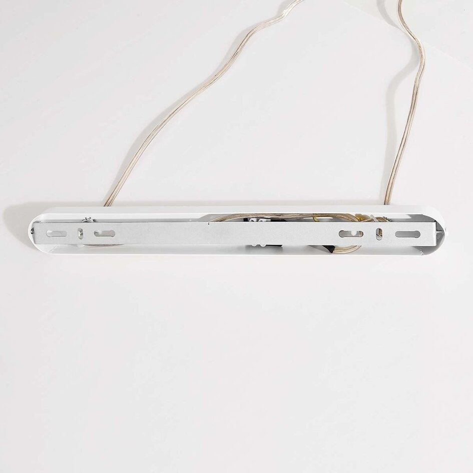 Suspension à 5 lumières Zenner – lin naturel avec accents bois et blancs