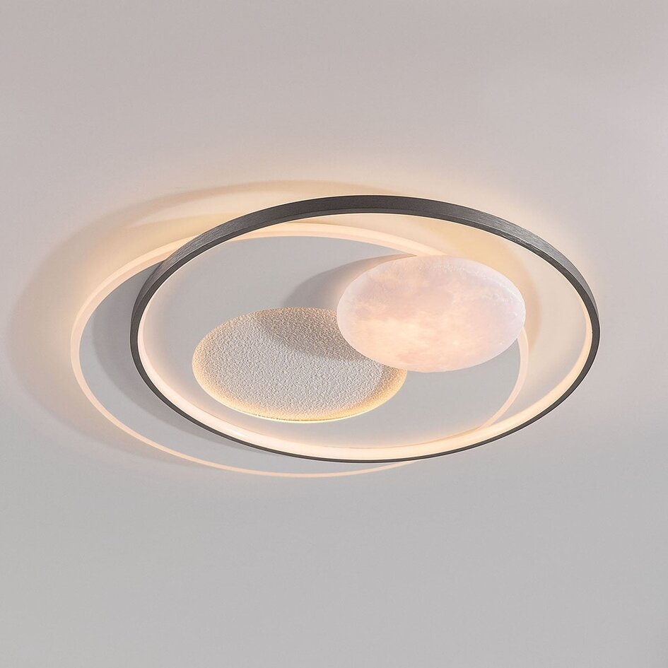 Plafonnier Eclipse dimmable à 3 étapes LED - blanc et gris