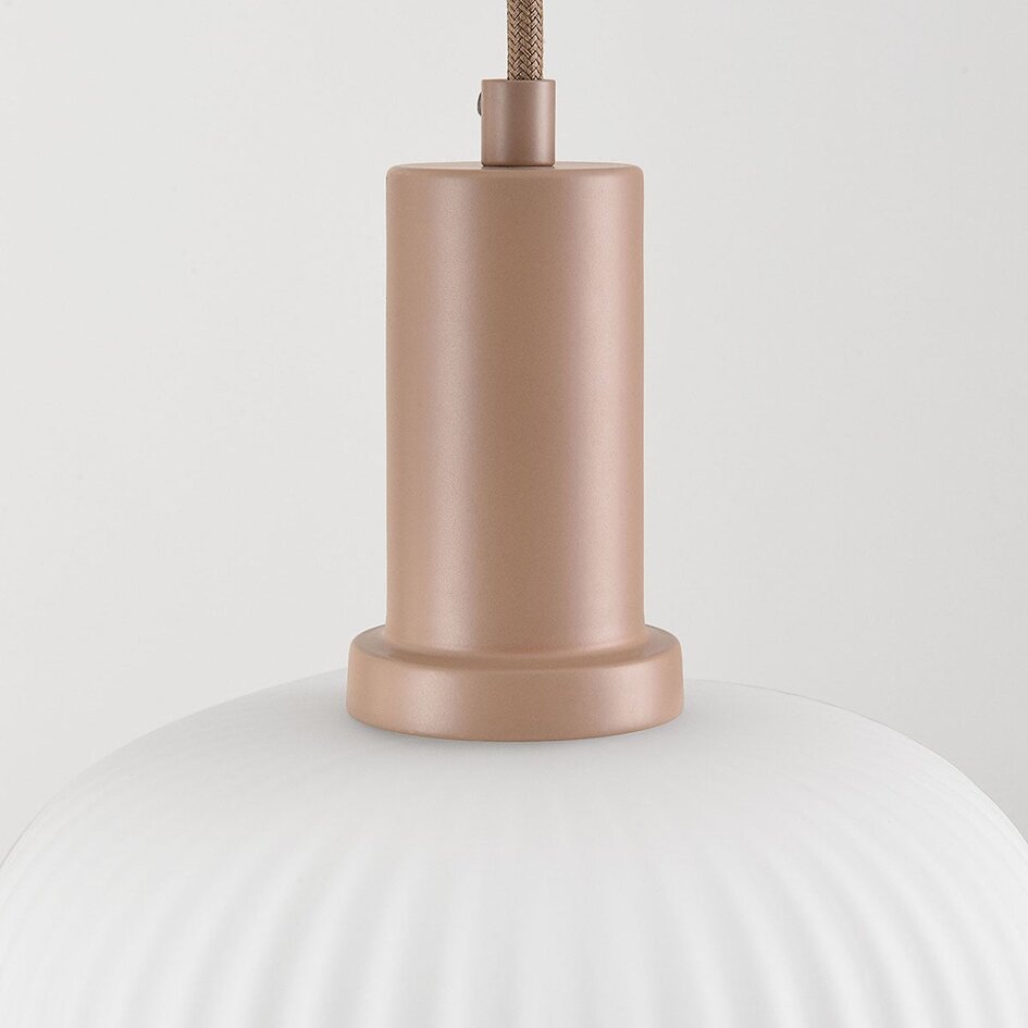 Suspension Viola 3 lumières - verre opale et beige