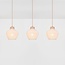 Suspension 3 lumières Carru avec abat-jours en tissu et travertin (pierre naturelle)