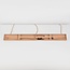 Suspension 3 lumières Carru avec abat-jours en tissu et travertin (pierre naturelle)