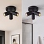 Spot de plafond à 3 lumières Nivo avec spots orientables - noir IP44