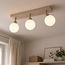 Plafonnier Vano avec 3 points lumineux orientables - beige sable avec verre blanc laiteux IP44