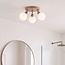Plafonnier Zano avec 3 points lumineux orientables - beige sable avec verre blanc laiteux IP44