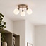 Plafonnier Zano avec 3 points lumineux orientables - beige sable avec verre blanc laiteux IP44
