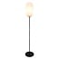 Lampadaire Karsten - noir avec verre blanc