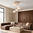 Plafondlamp Carat van travertin (natuursteen) met melkwit glas, 5-lichts - beige