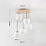 Plafondlamp Carat van travertin (natuursteen) met melkwit glas, 5-lichts - beige