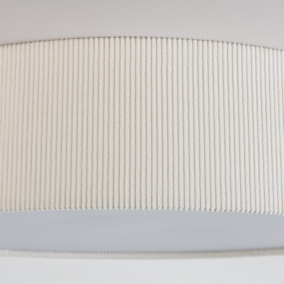 Plafondlamp Paulina met geribbelde fluwelen kap - beige
