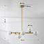 Plafonnier design 6 lumières Aster - doré et verre blanc laiteux