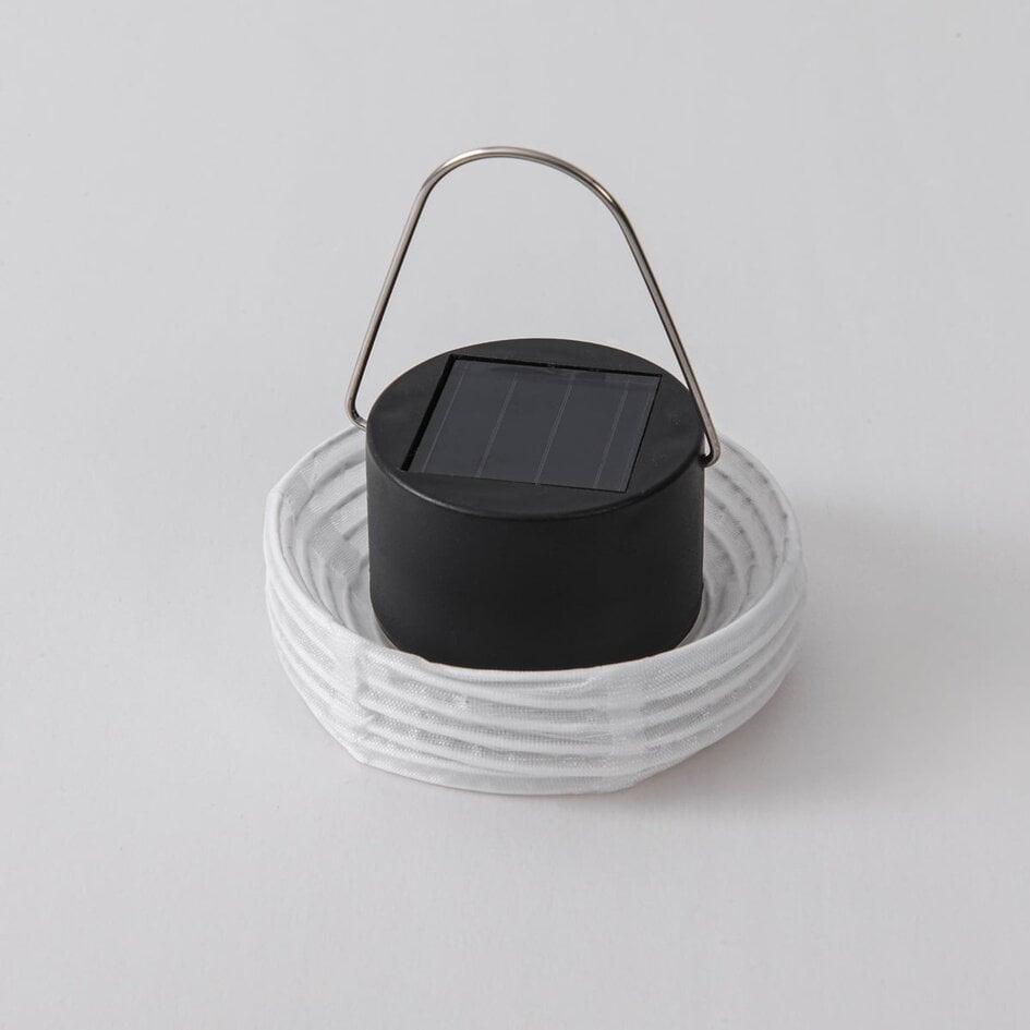 Lampion solaire Soleni - suspension solaire en nylon blanc
