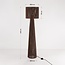 Lampadaire Anori en corde tressée - marron foncé