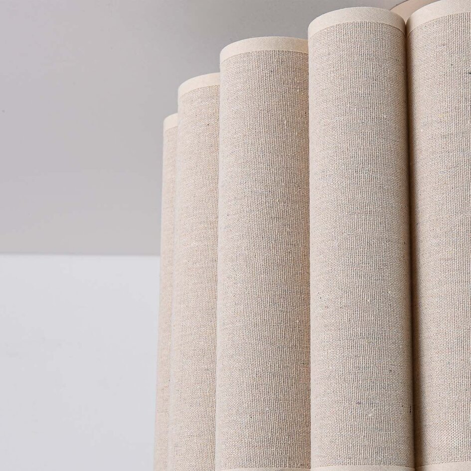 Plafonnier Celie - abat-jour en lin plissé, beige