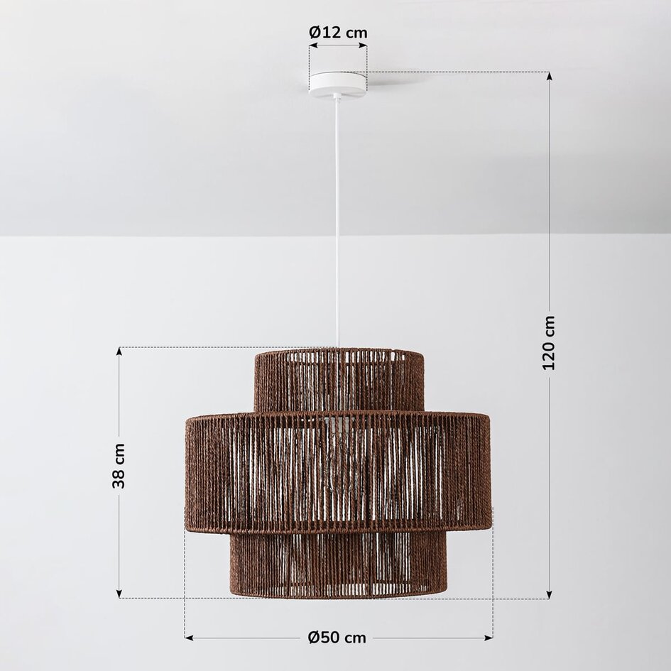 Japandi hanglamp Sumi in donkerbruin