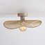 Plafonnier Roberta avec abat-jour en papier tressé à la main - beige