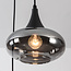 Moderne hanglamp met smoke glas, 3-lichts - Loua