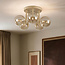 Plafonnier Amora avec 5 boules en verre cognac - beige