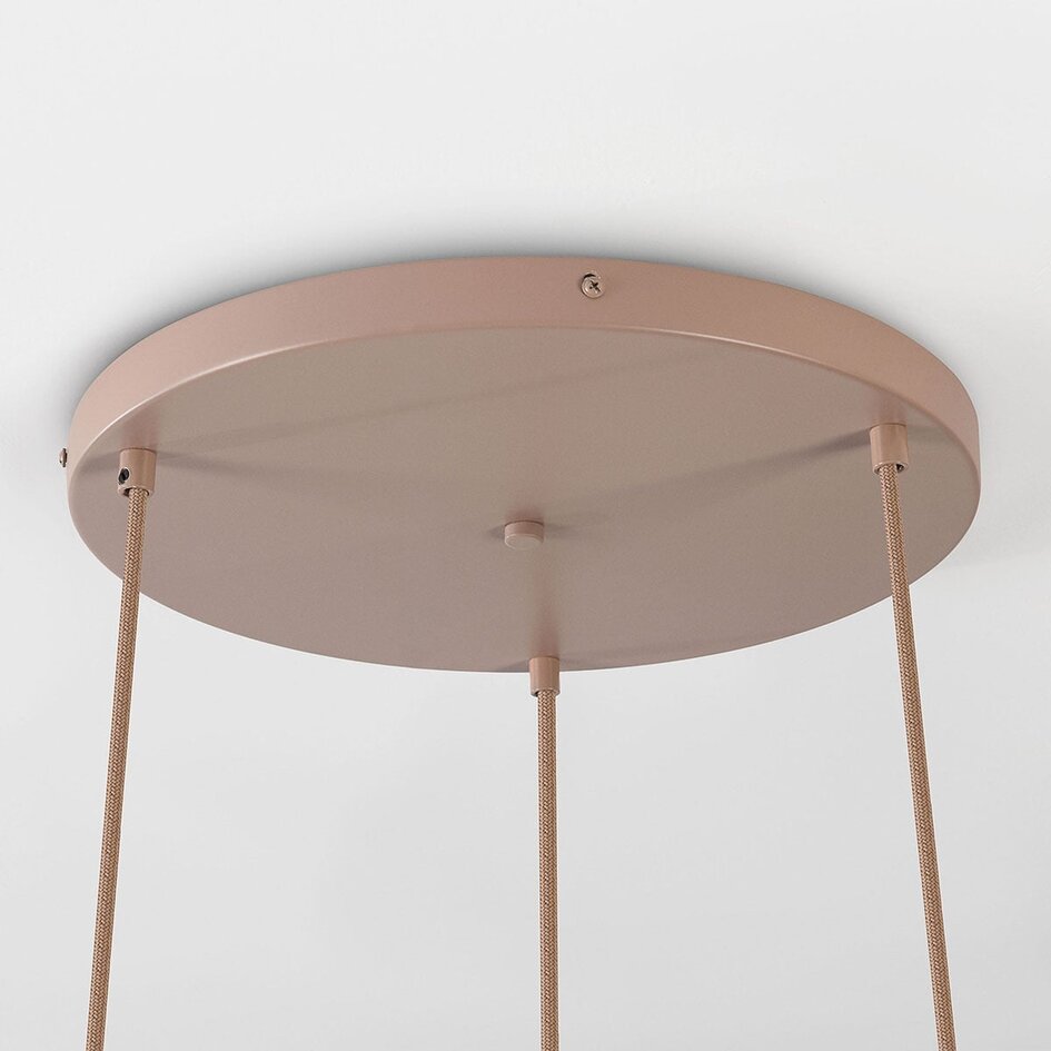 Hanglamp Silvia met 3 stoffen kappen - taupe