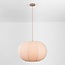 Hanglamp Stefia met grote beige linnen kap - taupe