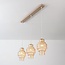 Suspension Odinda à 3 abat-jours en verre ambré côtelé - beige