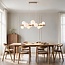 Suspension Deka à 10 lumières - beige et verre laiteux