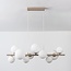 Suspension Deka à 10 lumières - beige et verre laiteux