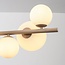 Suspension Deka à 10 lumières - beige et verre laiteux
