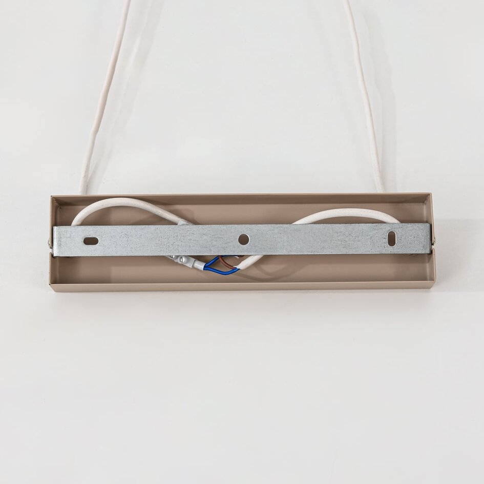 Suspension Deka à 10 lumières - beige et verre laiteux