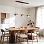3-lichts Japandi hanglamp Travano - travertin (natuursteen) en hout